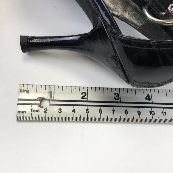 STUART Weitzman patent heels patent pumps with buckle and cutout detail Size 8.5 - Picture 11 of 11